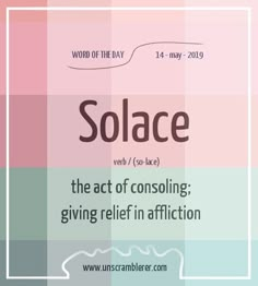 a poster with the words solace and an image of a woman's face