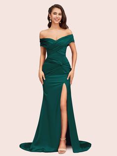 Details Material: soft satin, pongee.Silhouette: MermaidNeckline: SweetheartLength: Floor-LengthEmbellishment: pleatsStraps: NoSleeve: SleevelessBack Style: ZipperFully Lined: YesBuilt-In Bra: NoBoning: NoSize: General, Plus size, JuniorModel's Size: US2 Which Bust 33'', Waist 26.5'', Hip 36.5'', Height 69'' with shoesSize:Different brands have different size chart, please only error is less than 1'' between your real measurements (bust, waist, hip: biggest part of hip, hollow to floor with shoe Green Mother Of The Groom Dresses, Green Floor-length Mermaid Dress For Gala, Green Floor-length Mermaid Dress For Party, Dark Green Fitted Floor-length Dress, Gala Dresses Plus Size, Fitted Floor-length Green Satin Dress, Elegant Green Floor-length Mermaid Dress, Forest Green Bridesmaid Dresses, Peacock Bridesmaid Dresses