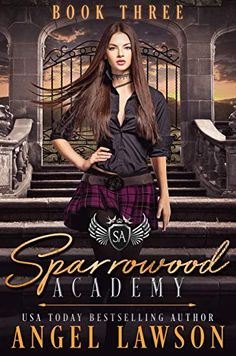 the book cover for spanwood academy by angell lawon, featuring an image of a woman in a kilt