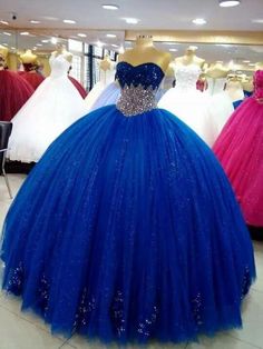 royal blue tulle long ball gown vintage evening dress Royal Ball Gown Quinceanera Dress, Royal Ball Gown For Quinceanera, Royal Quinceanera Ball Gown Dresses, Blue Princess Ball Gown For Prom Season, Princess Ball Gown Evening Dress With Sweep Train, Princess Style Ball Gown Evening Dress With Sweep Train, Blue Tulle Ball Gown For Prom, Princess Style Floor-length Tulle Ball Gown, Royal Blue Royal Ball Gown For Quinceanera