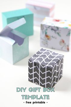 the diy gift box template is free printable to make it look like an origami