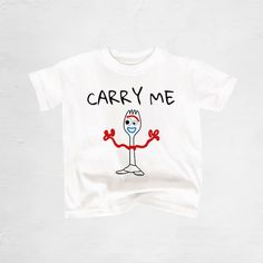 Custom handmade Toy Story Forky T-Shirt. Perfect for your little Toy Story lovers! Matching Adult sizes available too!H O W   T O  O R D E R  Y O U R  S H I R T :At checkout, please select the size you want, add to your cart, and then checkout through Etsy.If the size you want isn’t in stock, I will message you right away and there will be a 2-3 day turn around time added to getting your shipment out. If you have a time deadline and want to check sizes on hand before you purchase, feel free to m Fun T-shirt With Funny Print For Playtime, Funny Graphic Print T-shirt For Playtime, Funny Crew Neck T-shirt For Playtime, Playful Character Print T-shirt, Kids Disney Shirts, Toy Story Baby, Disney 2023, Disney With A Toddler, Matching Disney Shirts