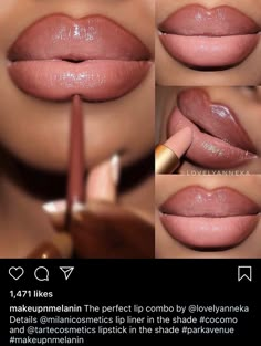 Lip Liner And Gloss Combo Brown Skin, Elegant Makeup For Black Women, Southern Fusion Recipes, Lip Liners And Lipstick Combos, Ombre Lip Combos, Dark Lip Liner And Gloss Black Women, Lipstick Combos Black Women, Burgundy Lip Combo, 90s Lip Liner And Gloss