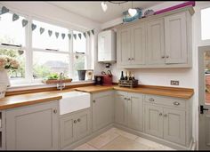 the kitchen is clean and ready for us to use in its new owner's home