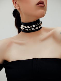 Ophelia Choker - Bleak&Sleek Thinner Legs, Punk Choker, Leather Choker Collars, Bold Personality, Gothic Choker, Gothic Chokers, Layered Choker Necklace, Leather Choker Necklace, Collar Chain