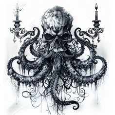 Illuminated Kraken Tattoo Kit Kraken Tattoo Design, Pirate Skull Tattoos, Ocean Creatures Art, Pixie Tattoo, Pirate Ship Tattoo, Kraken Art, Diy Canvas Art Easy