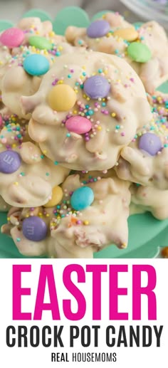 easter crock pot candy recipe on a green plate