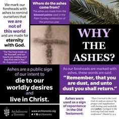 a poster with words and pictures on it that say, why the ashes are not