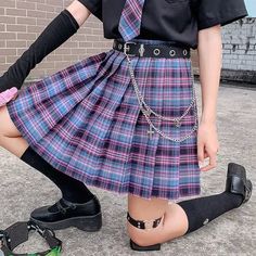 𝔇𝔢𝔱𝔞𝔦𝔩𝔰: Style: Punk, Kawaii Goth, Goth Lolita, HarajukuMaterial: Cotton & PolyesterQuantity: belt + skirt A kawaii goth skirt features a checkerboard design & vibrant color A versatile piece in your alt wardrobe, matched with a belt Enjoy free shipping with a purchase of over 80$ SIZE WAIST LENGTHS 26 in 16 inM 28 in 16 inL 29 in 16 inXL 31 in 16 inXXL 32 in 16 inItem measured by hands may have 1-2 in differences.SIZE WAIST LENGTHS 66 cm 40 cmM 70 cm 40 cmL 74 cm 40 cmXL 78 cm 40 cmXXL 8 Non Binary Tips, Alt Wardrobe, Purple Pleated Skirt, Punk Kawaii, Goth Skirt, Oc Clothes, Belt Skirt, Purple Details, Skirt Purple