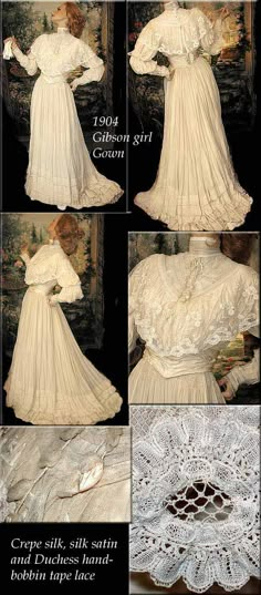 Edwardian White Lace Dress, Edwardian Evening Dress, Edwardian Style Wedding Dress, Gibson Girl Dress, Edwardian Lace Dress, Edwardian Sleeves, 1900s Wedding Dress, Edwardian Belt, Edwardian Evening Gown