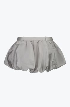 A playful vintage-inspired mini suit skirt, crafted in a bubble silhouette. Uniquely formed with silk-loomed taffeta, which reflects a chic, iridescent sheen. Featuring a mini length, belt loops, mock fly closure and zip at back. Chroma is a lustrous silver shade. MADE IN AUSTRALIA. Fabric- 100% Poly-Taffeta Care: Cold hand wash inside out ONLY; lay out flat to dry. Do not: tumble dry, machine wash, spin, wring, bleach, steam, iron. Please follow the SIZE GUIDE here. True to size - we recommend taking your normal size. Franny is 176cm, an AU 6/XS wears a size EXTRA SMALL (XS). Diy Bubble Skirt, Mini Suit, Bubble Silhouette, Take Me To The River, Mini Suits, Silk Mini Skirt, Kpop Fits, Ball Skirt, Upcycling Ideas