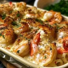 Air Frayer Recipes | Seafood Bake for Two 🦞 | Facebook Stanley Tucci Recipes, Tucci Recipes, The Pioneer Woman Recipes, Chef Bobby Flay, Recipe For 1, Seafood Bake, See Saw, Stanley Tucci, Shrimp Scallops