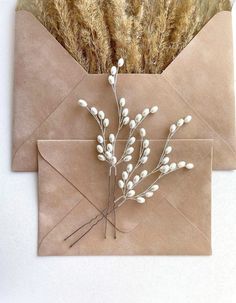 an envelope with some flowers on it