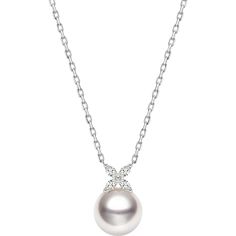 Material: 18K white gold, Akoya Pearl, and diamond Akoya saltwater cultured pearl Size of pearl: around 8.5-9.0 mm Length of chain: around 44 cm (adjustable) Weight of Diamonds: 4 diamonds approx. 0.076 carats Handpicked of every pearl, only the top 1% of pearls are selected Handcrafted Lifetime warranty Luxury White Gold Akoya Pearl Necklace, Refined White Gold Necklace With Pearl Pendant, Formal Akoya Pearl Necklace With Round Pendant, Formal Akoya Pearl Round Pendant Necklace, Silver Akoya Pearl Necklace With Brilliant Cut, Refined White Gold Akoya Pearl Necklace, Fine Jewelry Akoya Pearl Necklace In White Gold, Brilliant Cut Akoya Pearl Round Necklace, Akoya Pearl Necklace With Brilliant Cut