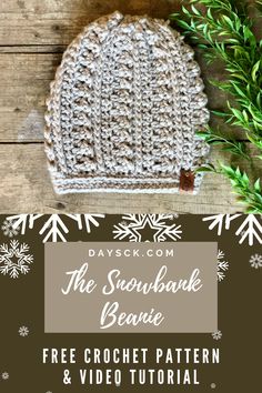 the snowflake beanie free crochet pattern and video