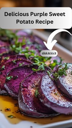 the delicious purple sweet potato is ready to be served on the table for dinner or dessert