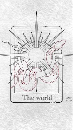 an image of the world with two snakes on it and one snake in the middle