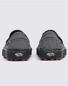 Part Creeper. Part Loafer. Pure Retro Style. The Loafer Style 53 is Vans’ take on the classic 1950s creeper. Featuring a reissued slip-on silhouette with loafer styling and an iconic houndstooth print, this throwback shoe maintains an old school aesthetic while ensuring the comfort and durability you need to take on today. Reissued creeper-inspired silhouette Slip-On styling Loafer details Textile uppers with houndstooth print Vulcanized rubber lug outsoles Funky Loafers, Loafer Styling, I Like It Picasso, Old School Aesthetic, Loafer Shoe, Vans Store, Jane Clothing, Loafer Style, Funky Shoes