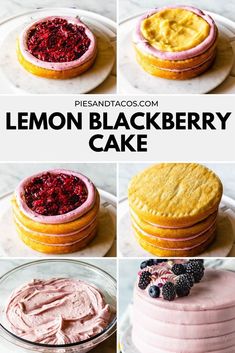 the steps to make a lemon blackberry cake