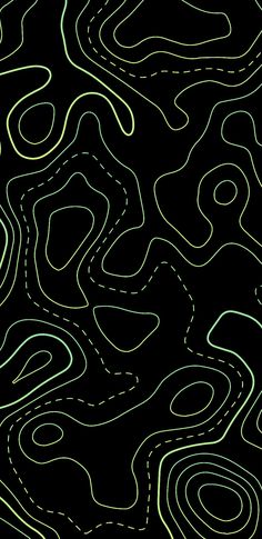 an abstract black and green background with curved lines