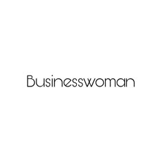 the word business woman written in black on a white background