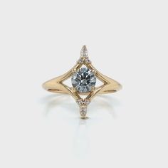 Raven Ring – Kasia J. Raven Ring, Basket Set, North And South, North South, Marquise Diamond, Salt And Pepper Diamond, High Point, Green And Blue, V Shape