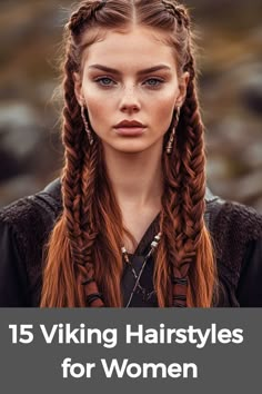 Nordic Women Hairstyles, Half Braid Short Hair, Viking Woman Hair, Native Braids, Braided Hairstyles For White Women, Elf Braids