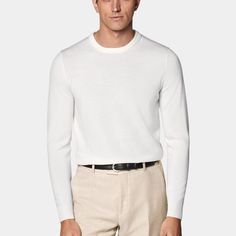 A classic crewneck knit for simple layering on any occasion, this versatile off-white wool sweater is a luxurious and essential addition to any winter closet. Winter Closet, Wool Sweater, Wool Sweaters, Layering, Knitwear, Free Delivery, Crew Neck, Off White, Pure Products