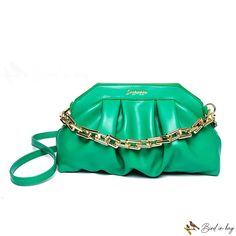 Bird in Bag - Pleated bag female new fashion chain female bag crossbody bag shoulder bag Green Chain Shoulder Bag, Green Chain Shoulder Bag, Stylish, Street Trends, Save The Planet, Green Bag, Chain Styles, New Fashion, Crossbody Bag, Lingerie