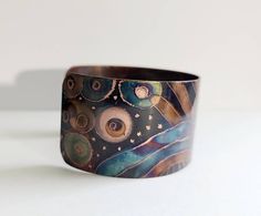 Artistic Bronze Cuff Bracelet Shaped As Bangle, Copper Bangle Bracelets In Wearable Art Style, Artistic Bronze Cuff Bracelet Bangle, Wearable Art Copper Bangle Bracelets, Handmade Artistic Copper Bracelets, Unique Copper Cuff Bracelet, Unique Handmade Bronze Bangle, Artisan Copper Cuff Bangle Bracelet, Artistic Bronze Cuff Bracelet