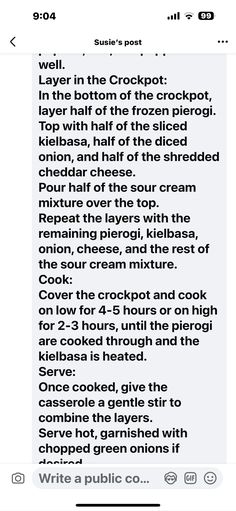 the text is written in black and white on a cell phone, with an image of crockpot