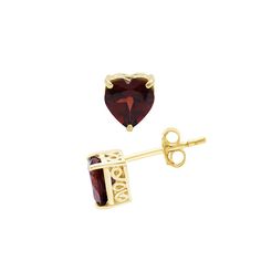 Heart-cut garnets make these Jewelexcess stud earrings a charming choice. Click on this JEWELRY & WATCHES GUIDE to learn about fit, styles, materials and more! Heart-cut garnets make these Jewelexcess stud earrings a charming choice. Click on this JEWELRY & WATCHES GUIDE to learn about fit, styles, materials and more! FEATURES Backings: post Nickel free Metal: sterling silver Plating: 14k gold Finish: polishedSTONE DETAILS Stone type: garnet Total weight: 3 3/8 ct. Shape: heart Setting: prong Ge Garnet Heart, Heart Studs, Heart Earrings Studs, Gold Finish, Jewelry Earrings Studs, Garnet, Jewelry Watches, Gold Tones, Jewelry Earrings