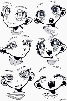 some cartoon faces with different expressions and facial expressions for each character in the animated movie