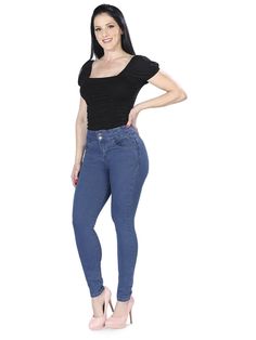 Importado Levanta Pompis Material Stretch Corte Skinny Corte a la Cintura Tallas Regulares Stretch Denim Pants, Denim Pants, Stretch Denim, Pants, Trousers