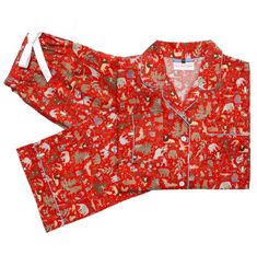 Liberty of London Holiday Pajama Set in Red | Over The Moon Christmas Pajamas Fancy, Christmas Fleece Pyjamas, Gray And White Christmas Pajamas, Matching Christmas Nightgown, Burgundy Christmas Pajamas, Rustoc Christmas Pajamas, Christmas Pyjamas Women, Liberty Of London Pajamas, Christmas Pyjama Set