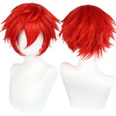 PRICES MAY VARY. ♥♥Real Design of Wig as Same as the Anime Character:All Style of our short wig cosplay Are Designed by Our Professional Cosplayer & Designer. We Have over 10 Years Design Experience & Cooperated with Comic Con ♥♥Adjustable Cap Size for All Head Circumference:men's wigs costume are Designed with 2 adjustable straps , 2 Hooks & Soft Breathable Material Structure.Adjust Red boy wig Size from Small to Medium to Large.No Worry about Size. ♥♥Easily Styled by Your Need: Our Wigs are Ma Short Red Wig, Red Curly Wig, Red Cosplay, Red Wig, Party Wig, Red Costume, Men's Wigs, Bright Red Hair, Wig Party