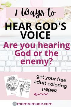 an image of a computer with the text, 7 ways to hear god's voice are