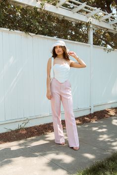 WildRina.com | #wildrina #bloggerstyle #bohemianstyle #bohostyle #bohochic #womensstyle #romantic #bloggerstyle #bloggeroutfit #outfitinspo #aesthetic #musthave #girly #womensclothing #ootd #essentials #closetstaple #trouser #pette #pink Tailored High-waisted Dress Pants For Spring, Fitted Bottoms For Spring Day Out, Straight Leg Dress Pants For Spring Day Out, Straight Leg Dress Pants For Day Out In Spring, Tailored Wide-leg Dress Pants For Spring, Trendy Fitted Pants For Spring, Trendy Fitted Wide Leg Trousers, Trendy Fitted Wide-leg Pants, Fitted Trendy Wide-leg Pants