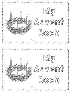 two bookmarks with candles and wreaths on them, both have the words'my advent