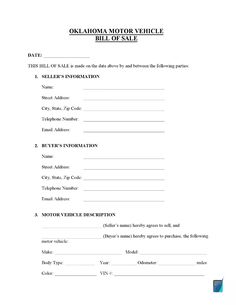 the bill of sale form is shown in this file, and it includes an image of a