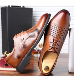 10% MORE OFF FOR ORDER OVER $74.95 USE COUPON CODE: SAVE10 Finished with a burnished sheen, the Men's Summer Breathable Leather Dress Shoes from Spring-Lime complete your timeless well-dressed look! Features: Made with maximum comfort and perfection to adore your personality. Available in exciting Brown or Black colors. Highly Durable Super comfortable sneakers, super flexible, skin friendly and light weight. These trendy sneakers are perfect for all fun days you could think of. Exclusively avai Summer Business Wingtip Oxfords, Wingtip Oxfords For Business In Summer, Summer Business Oxfords With Brogue Detailing, Summer Business Wingtip Leather Shoes, Summer Business Oxfords With Round Toe, Summer Business Wingtip Dress Shoes, Classic Summer Oxfords For Business, Summer Formal Dress Shoes With Plain Toe, Classic Summer Formal Oxfords