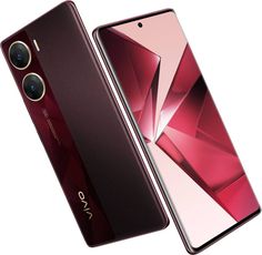 the new oppo smartphone is shown in red and purple colors, with two cameras on each