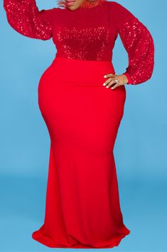 Black Fashion Plus Size Patchwork Sequins O Neck Long Sleeve Evening Dress_PLUS SIZE_KnowFashionStyle | Wholesale Shoes,Wholesale Clothing, Cheap Clothes,Cheap Shoes Online. - KnowFashionStyle.com Formal Christmas Dinner, Dress For Plus Size Women, Plus Size Evening Dress, Dress For Plus Size, Dresses For Formal, Garden Party Dresses For Women, Dresses For Women Over 50, Corset Dresses, Valentines Day Outfits