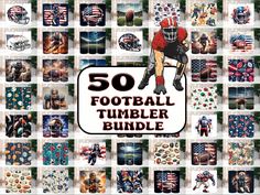 the football tumbler bundle includes 50 different images