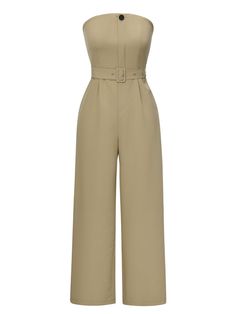 30-70% OFF✓ Fast Shipping✓Elevate your look with the Camel 1930s Solid Strapless Belt Jumpsuit. A timeless piece that brings effortless elegance to any occasion. Belt Jumpsuit, Effortless Elegance, Elevate Your Look, Dark Colors, Timeless Pieces, Jumpsuits For Women, Floor Length, Camel, Jumpsuit