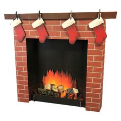 3D FIREPLACE Cardboard Cutout Standup Standee - Front Christmas Fake Fireplace, Cardboard Fire, Diy Christmas House, 3d Fireplace, Scrapbooking Layouts Vintage, Santa Grotto, Fireplace Display, Christmas Cubicle, Cardboard Fireplace