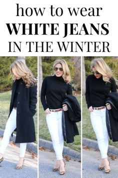 Mode Over 50, How To Wear White Jeans, White Jeans Winter, White Pants Outfit, Jeans Outfit Winter, Mode Tips, White Jeans Outfit, New Years Dress