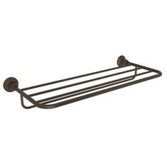 an old fashioned metal towel rack