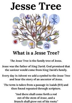 an image of a tree with the words, what is a jesse tree?