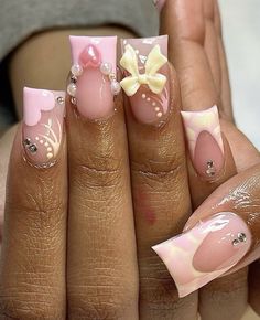 Black Nails French, Nail Ideas Valentines, January Nail Ideas, Whimsical Nails, Nails New Year, Summer Nails Acrylic, Acrylic Nails Pink, Shorties Nails, Nails January